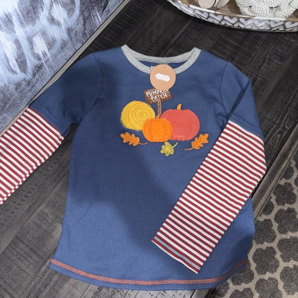 Mud Pie Little Boys' Halloween Pumpkin Patch Tee Top Shirt 4T/5T - Picture 3 of 4